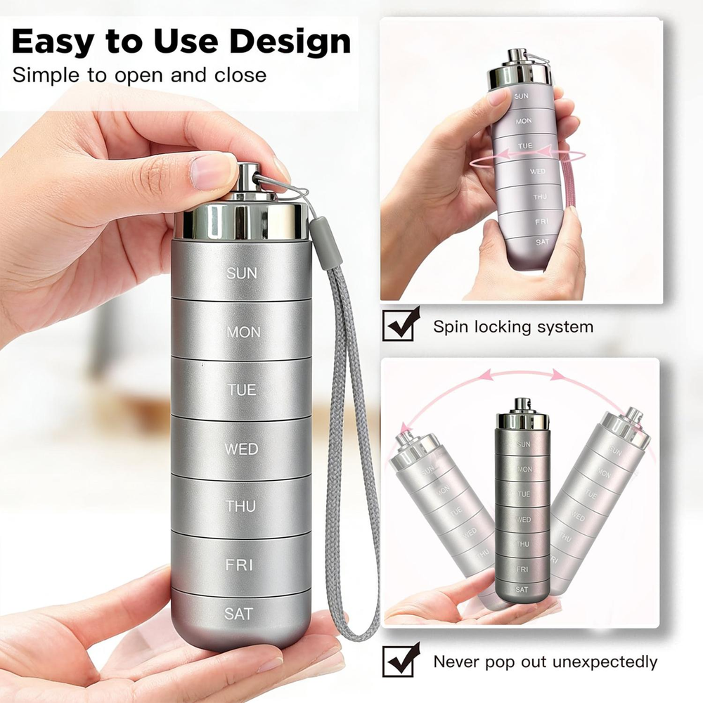 π LIMITED OFFER 50% OFF β Shop Now! π§³πMetal Travel Pill Organizer