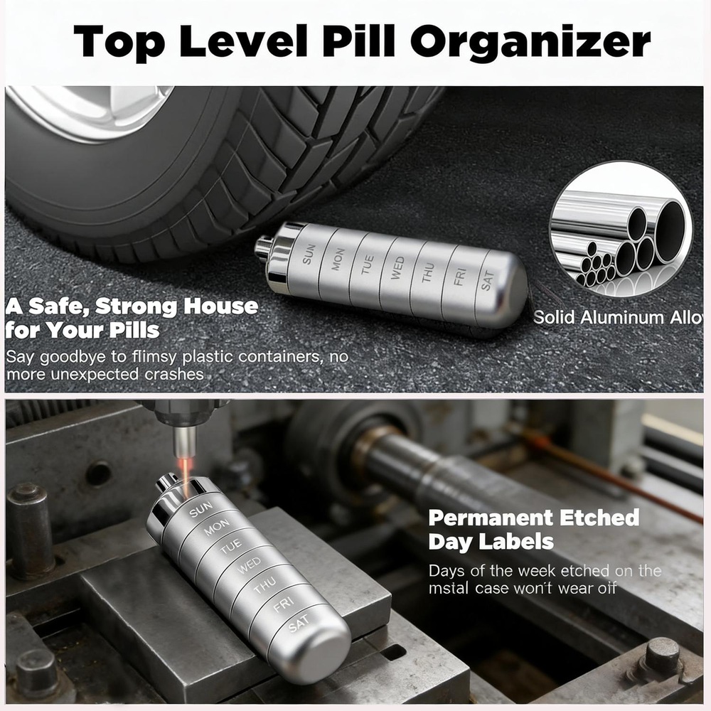 π LIMITED OFFER 50% OFF β Shop Now! π§³πMetal Travel Pill Organizer